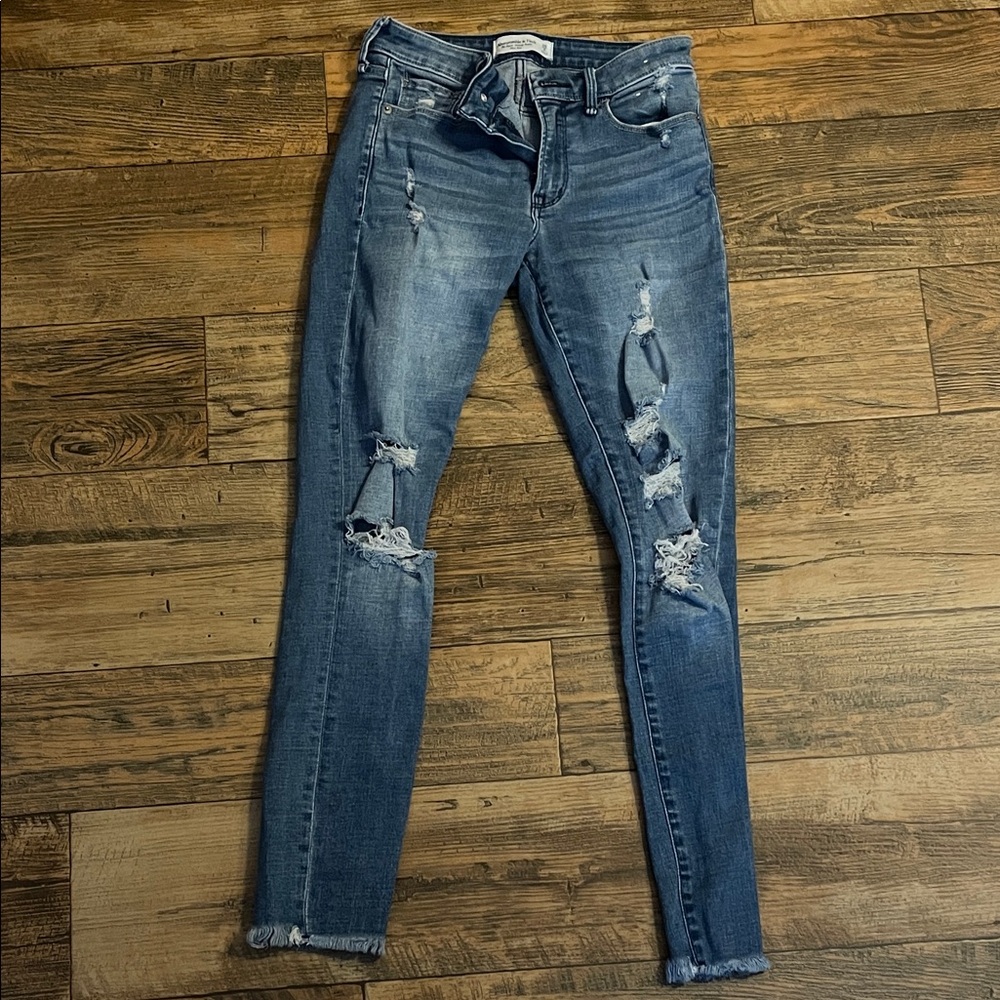 Abercrombie & Fitch Distressed Blue Jeans